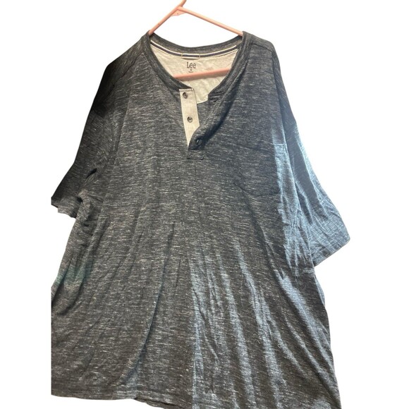 Men's Lee Henley 3XL Short Sleeve Gray Shirt - Picture 1 of 3